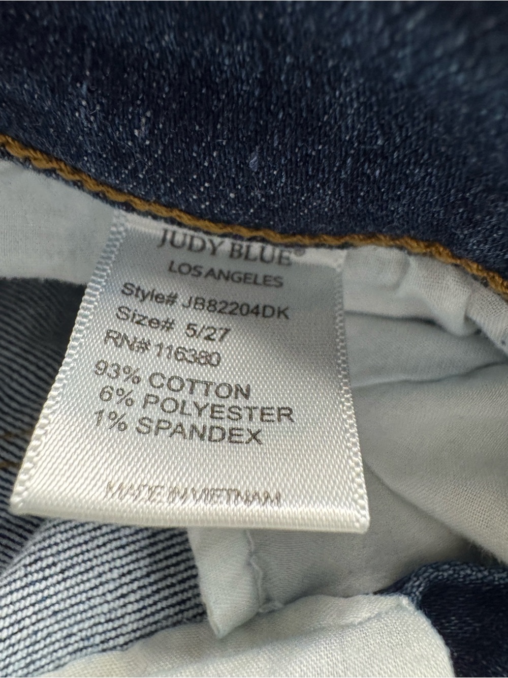 Judy Blue Distressed Slim Straight Jeans Women’s Size 5/ 27 Mid Rise Denim - Picture 10 of 10